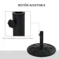 Soporte para Parasol Redondo de HDPE y Cemento Peso 13 kg para Poste de Paraguas de Ø35/38/48 mm Ø48x34 cm Negro