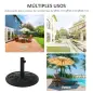 Soporte para Parasol Redondo de HDPE y Cemento Peso 13 kg para Poste de Paraguas de Ø35/38/48 mm Ø48x34 cm Negro