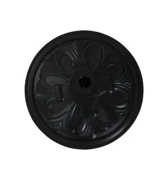 Soporte para Parasol Redondo de HDPE y Cemento Peso 13 kg para Poste de Paraguas de Ø35/38/48 mm Ø48x34 cm Negro