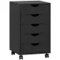 Cajonera Oficina con Ruedas y 5 Cajones Archivador Móvil, para Estudio Salón 40x40x67 cm Negro