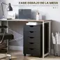 Cajonera Oficina con Ruedas y 5 Cajones Archivador Móvil, para Estudio Salón 40x40x67 cm Negro