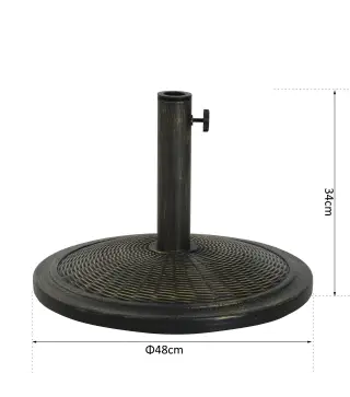 Base para Sombrilla de Jardín Peso Neto 13 kg Soporte de Parasol de Cemento Retro para Postes de 35mm/38mm/48mm para Terraza Pat