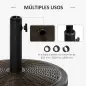 Base para Sombrilla de Jardín Peso Neto 13 kg Soporte de Parasol de Cemento Retro para Postes de 35mm/38mm/48mm para Terraza Pat