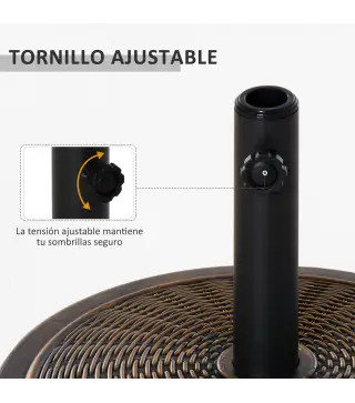 Base para Sombrilla de Jardín Peso Neto 13 kg Soporte de Parasol de Cemento Retro para Postes de 35mm/38mm/48mm para Terraza Pat