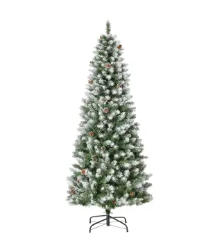 Árbol de Navidad 180 cm Árbol de Navidad Grande con 630 Puntas 37 Piñas Base Plegable y Soporte de Acero para Decoración de Inte