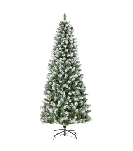 Árbol de Navidad 180 cm Árbol de Navidad Grande con 630 Puntas 37 Piñas Base Plegable y Soporte de Acero para Decoración de Inte