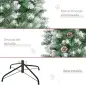 Árbol de Navidad 180 cm Árbol de Navidad Grande con 630 Puntas 37 Piñas Base Plegable y Soporte de Acero para Decoración de Inte