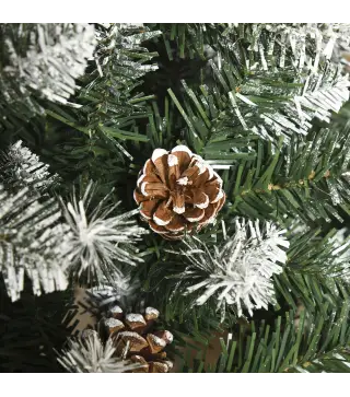 Árbol de Navidad 180 cm Árbol de Navidad Grande con 630 Puntas 37 Piñas Base Plegable y Soporte de Acero para Decoración de Inte