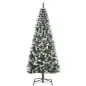 Árbol de Navidad Artificial de 180cm 618 Ramas Bayas y Piñas Puntas Nevadas Decoración Navideña de Interior Verde
