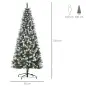 Árbol de Navidad Artificial de 180cm 618 Ramas Bayas y Piñas Puntas Nevadas Decoración Navideña de Interior Verde