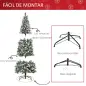 Árbol de Navidad Artificial de 180cm 618 Ramas Bayas y Piñas Puntas Nevadas Decoración Navideña de Interior Verde