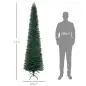Árbol de Navidad Artificial Estrecho 210 cm con 510 Ramas, Base Plegable y Soporte Metálico Fácil Montaje Verde