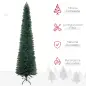 Árbol de Navidad Artificial Estrecho 210 cm con 510 Ramas, Base Plegable y Soporte Metálico Fácil Montaje Verde