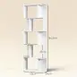 Estantería Librería de 5 Niveles en Forma de S con 10 Estantes para Dormitorio Estudio Oficina 60x24x184,5 cm Blanco