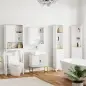 Armario de Baño de Pared con Puerta Corredera 5 Compartimentos y Estantes Ajustables 60x20x62 cm Blanco