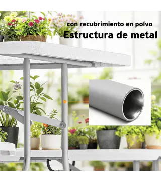 Conjunto de Camping Plegable de Mesa y Bancos Asas para Exterior 180x74x74 cm y 182x28x42 cm Blanco
