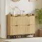 Zapatero Estrecho con 4 Cajones Abatibles y Superficie Elevada para 16 Pares de Zapatos para Espacios Reducidos Roble