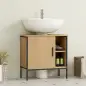 Mueble bajo Lavabo con Puerta y Estante Ajustable para Lavabo con Pedestal 60x30x59,5 cm Roble