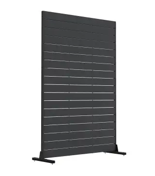 Biombo de 6 Paneles de HDPE 120x174 cm Biombo Separador de Ambientes con Soporte Aspecto de Vetas de Madera Negro