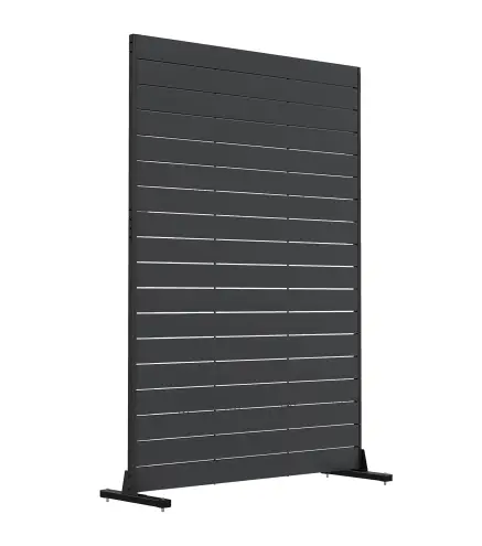 Biombo de 6 Paneles de HDPE 120x174 cm Biombo Separador de Ambientes con Soporte Aspecto de Vetas de Madera Negro