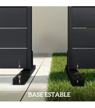 Biombo de 6 Paneles de HDPE 120x174 cm Biombo Separador de Ambientes con Soporte Aspecto de Vetas de Madera Negro