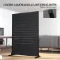 Biombo de 6 Paneles de HDPE 120x174 cm Biombo Separador de Ambientes con Soporte Aspecto de Vetas de Madera Negro