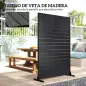 Biombo de 6 Paneles de HDPE 120x174 cm Biombo Separador de Ambientes con Soporte Aspecto de Vetas de Madera Negro