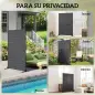 Biombo de 6 Paneles de HDPE 120x174 cm Biombo Separador de Ambientes con Soporte Aspecto de Vetas de Madera Negro
