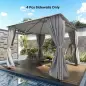 4 Paredes Laterales para Cenador 3x3 m Laterales de Carpa con 8 Ventanas Protección UV 30+ Impermeable Gris Claro