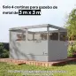 4 Paredes Laterales para Cenador 3x3 m Laterales de Carpa con 8 Ventanas Protección UV 30+ Impermeable Gris Claro