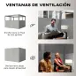 4 Paredes Laterales para Cenador 3x3 m Laterales de Carpa con 8 Ventanas Protección UV 30+ Impermeable Gris Claro