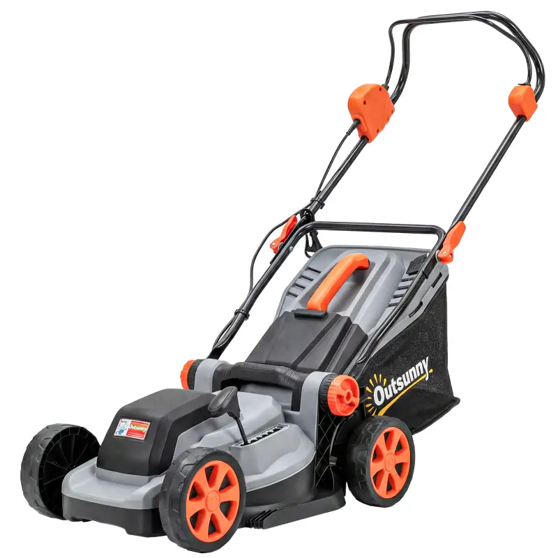 Cortacésped a Batería Inalámbrico 18V con 2 Baterías de 4Ah Ancho de Corte de 34 cm y Función de Mulching Motor 700 W