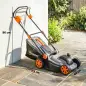 Cortacésped a Batería Inalámbrico 18V con 2 Baterías de 4Ah Ancho de Corte de 34 cm y Función de Mulching Motor 700 W