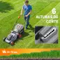 Cortacésped a Batería Inalámbrico 18V con 2 Baterías de 4Ah Ancho de Corte de 34 cm y Función de Mulching Motor 700 W