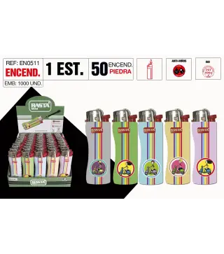 Encendedor Piedra Rasta Mini Chicas Con Moto