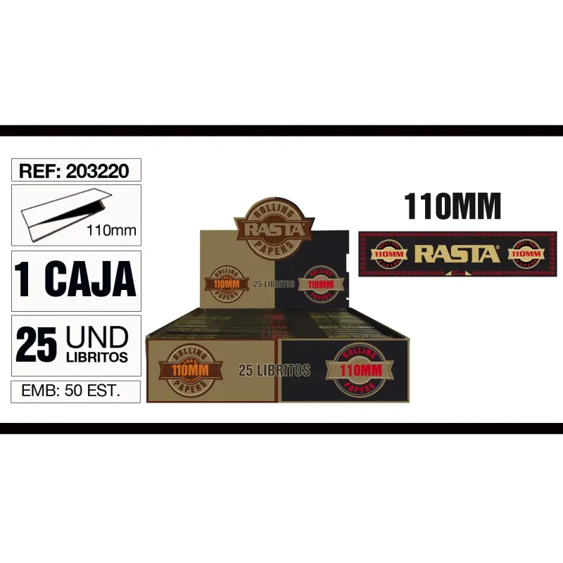 Cajita 25 Libritos Papel 110Mm