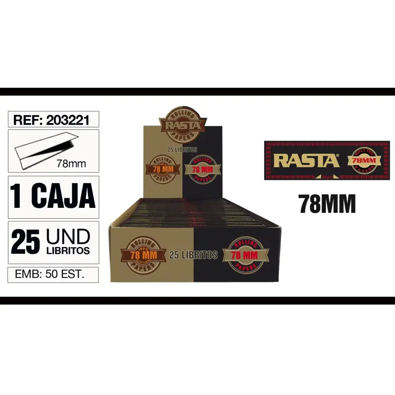 Cajita 25 Libritos Papel 78Mm