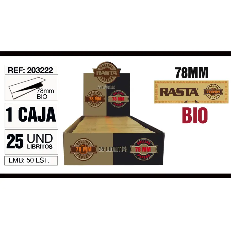 Cajita 25 Libritos Papel Bio 78Mm