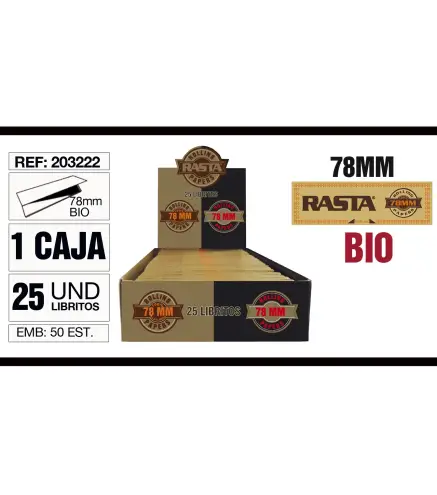 Cajita 25 Libritos Papel Bio 78Mm