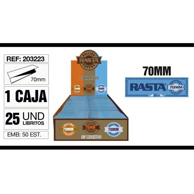 Cajita 25 Libritos Papel 70Mm Azul