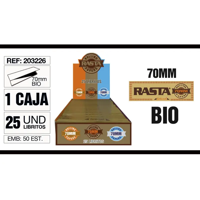 Cajita 25 Libritos Papel Bio 70Mm