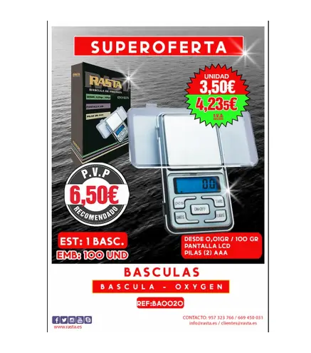 000 Báscula Oxygen 0.01G 100G Emb 100Und