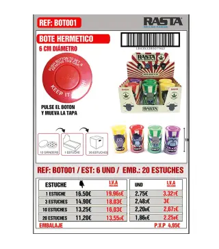 Bote Hermetico 6Cm Est 6Und Emb 20Est