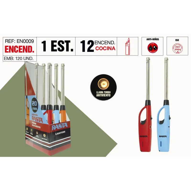 Encendedor Cocina Llama Turbo Antiviento