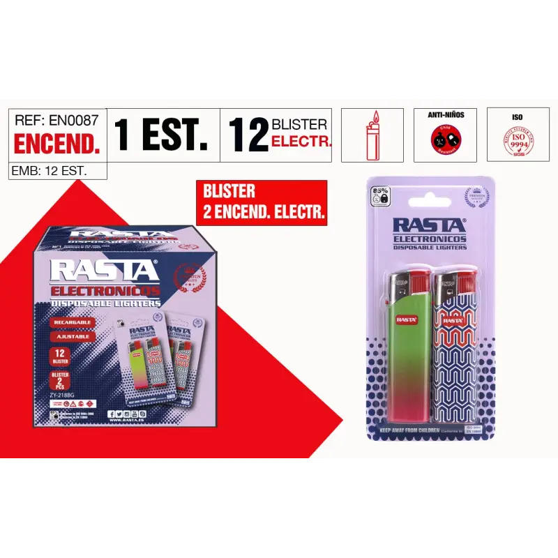 Encendedor Electronico Blister 2 Und.