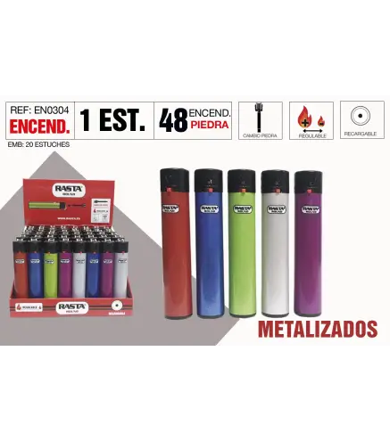 Encendedor Round Metal Estuche 48 Und