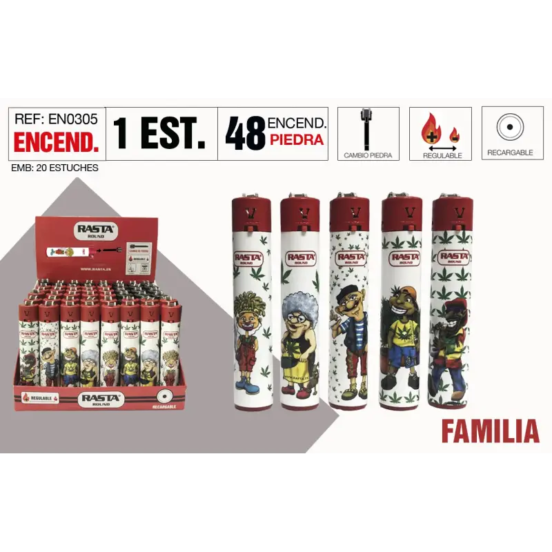 Encendedor Round Familia Estuche 48 Und