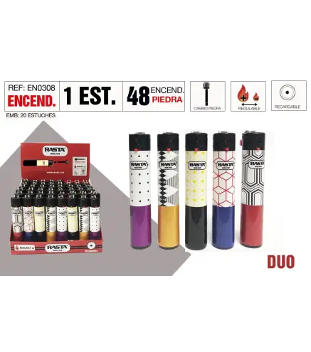 Encendedor Round Duo Estuche 48 Und