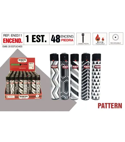Encendedor Round Pattern Estuche 48 Und