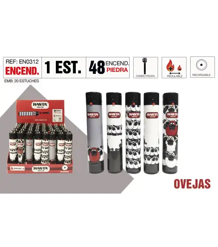 Encendedor Round Ovejas Estuche 48 Und